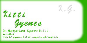 kitti gyenes business card